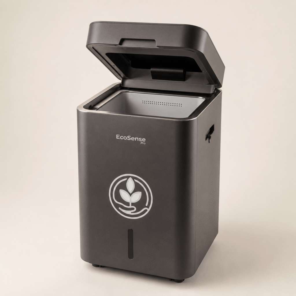 EcoSense Pro composter, dark-finish render