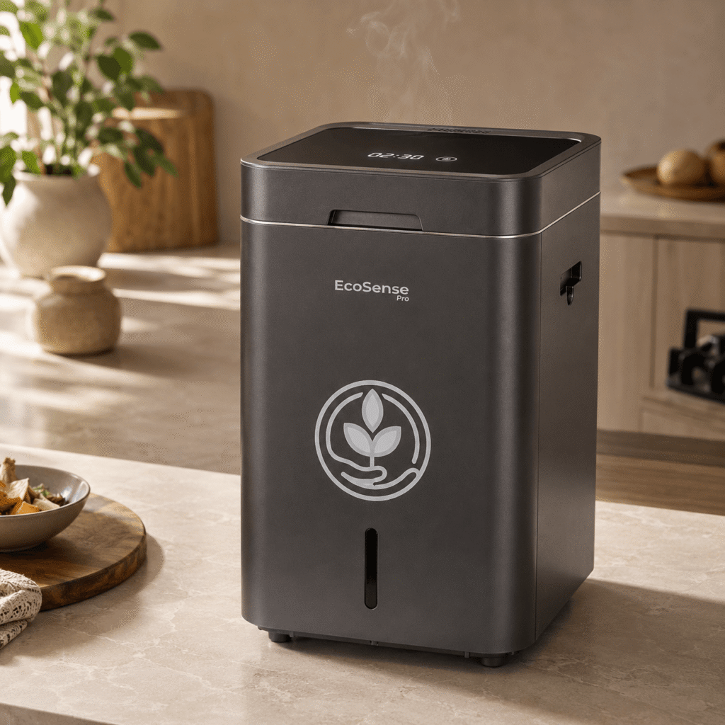 The EcoSense Pro in Silver running on a kitchen counter